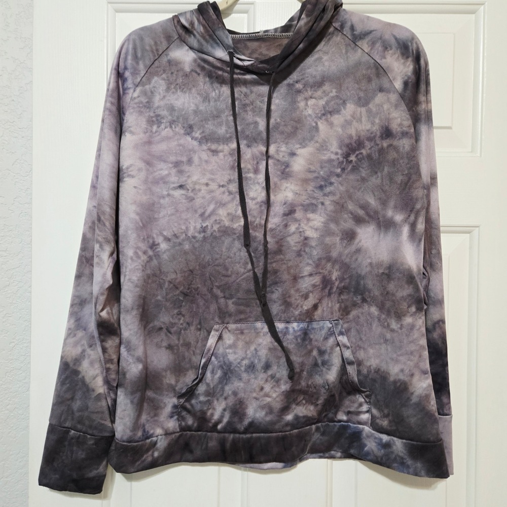 Hello Mello Tie Dye Lounge Small Joggers Sweatpants Set Womens Medium Top Purple